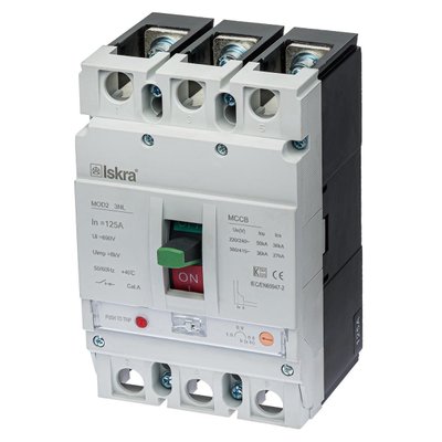 Автоматичний вимикач 125А 36kA з регульованим розчіпувачем в литому корпусі ISKRA MOD2 3NL (786103498000) 786103498000 фото